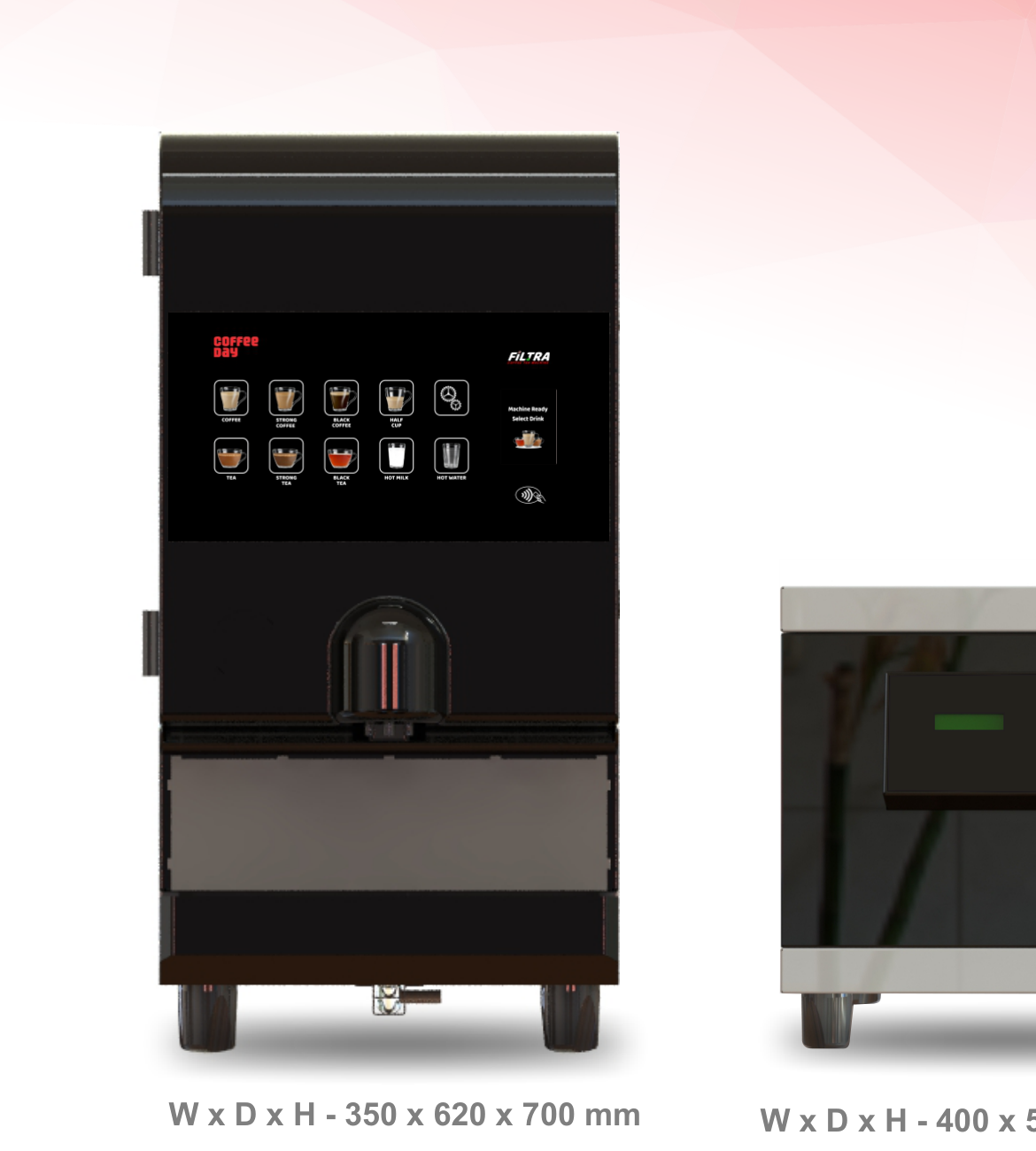 Coffee Tea Vending Machine Tower and Countertop